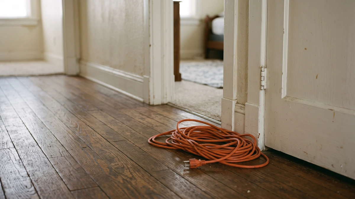 A single unplugged extension cord coiled on a wooden floor, the small mistakes that derail a Chapter 13 case