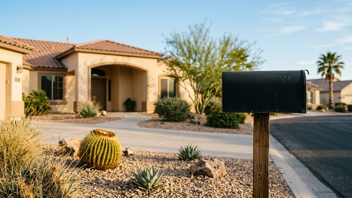 Curbside mailbox at a Las Vegas home before the notice of default arrives in the foreclosure process