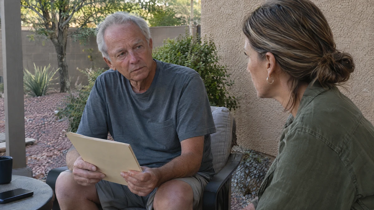 A man discusses inherited property and the bankruptcy estate with his adult daughter.