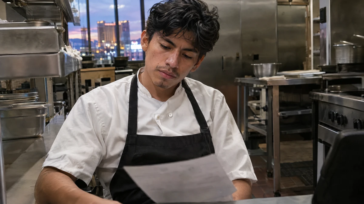 A cook checks shift records for questions about wages and the bankruptcy estate.